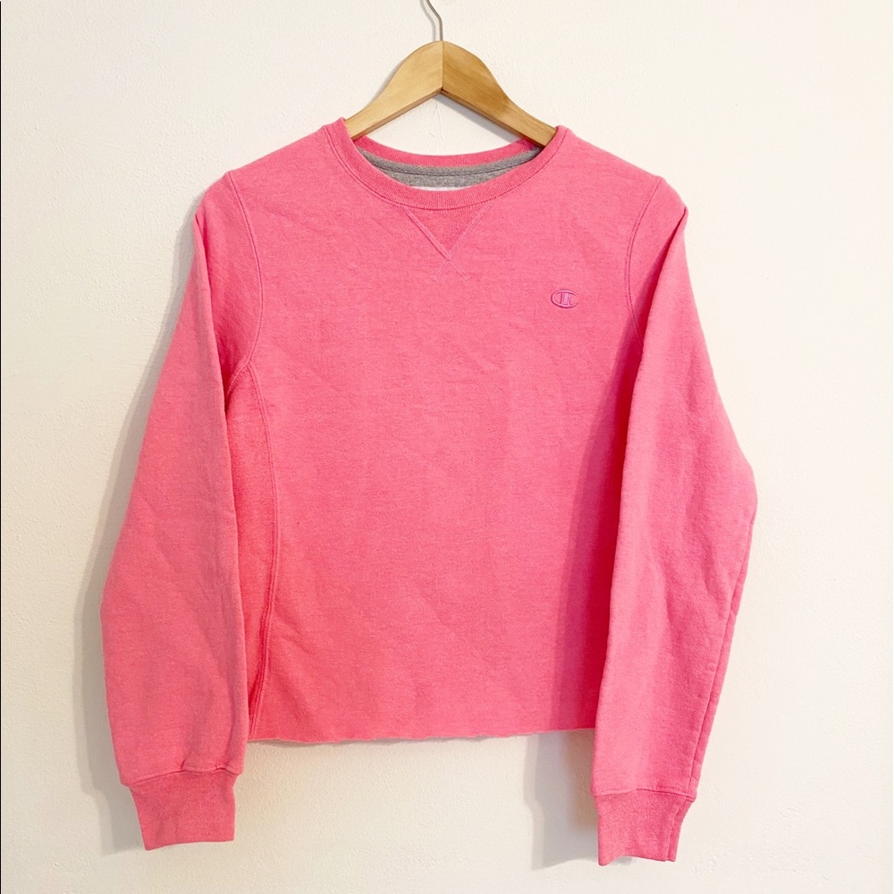 Pink champion Cut off sweatshirt